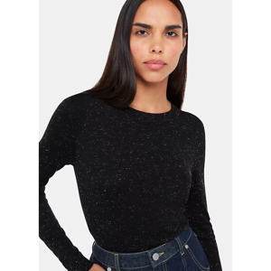 Whistles Annie Black Sparkle Crew Neck